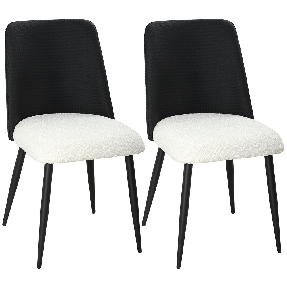 Sillas de comedor 47.5x57x84 cm pu, lino Homcom, hogar - muebles de comedor