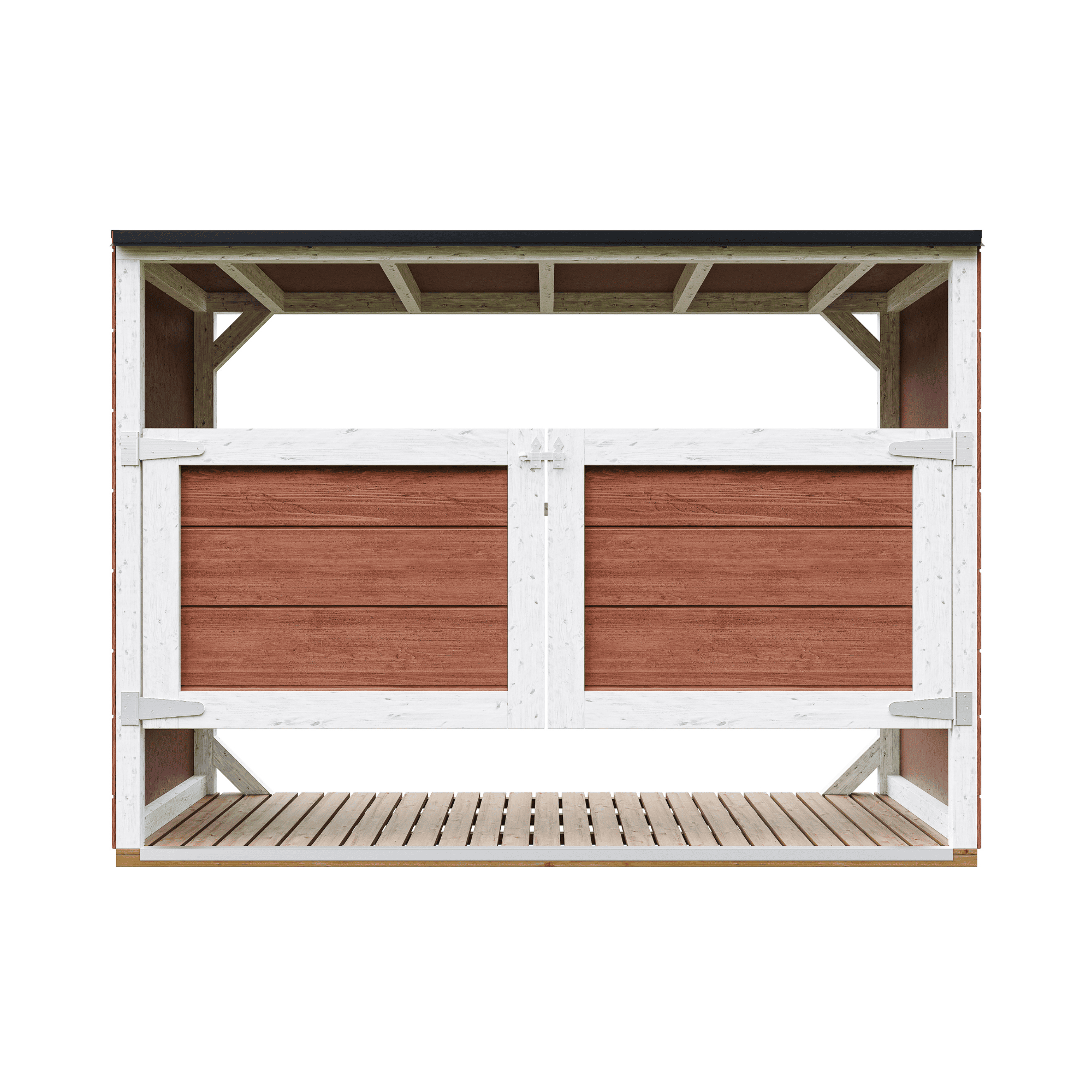 Cobertizo jardín para cubos basura 3x240l m982a-redwood red