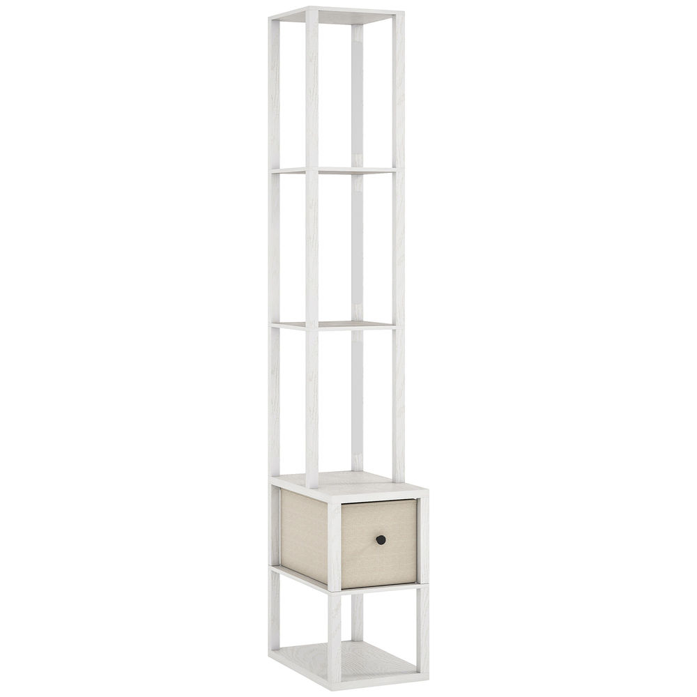 Lámpara de pie 43.5x26.5x169 cm mdf, plástico color blanco Homcom