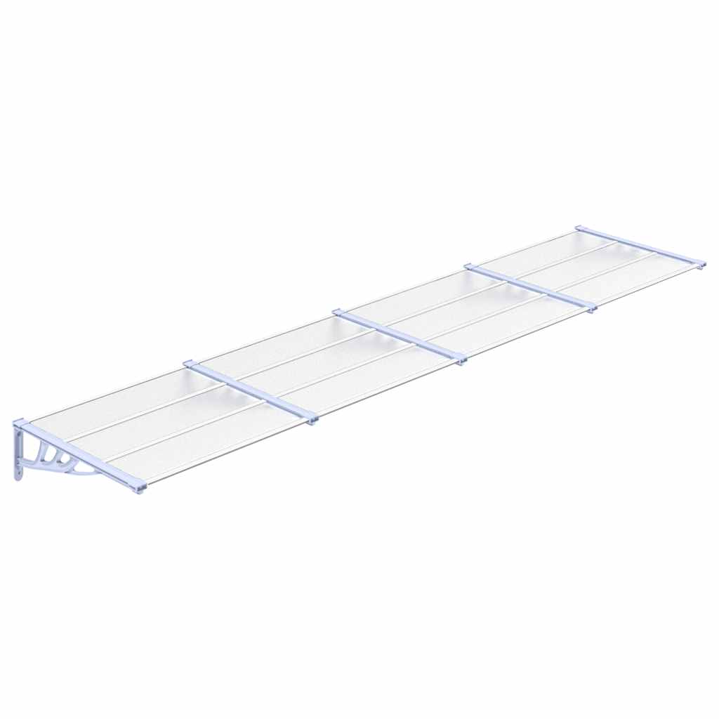 vidaXL marquesina puerta policarbonato gris y transparente 396x90 cm