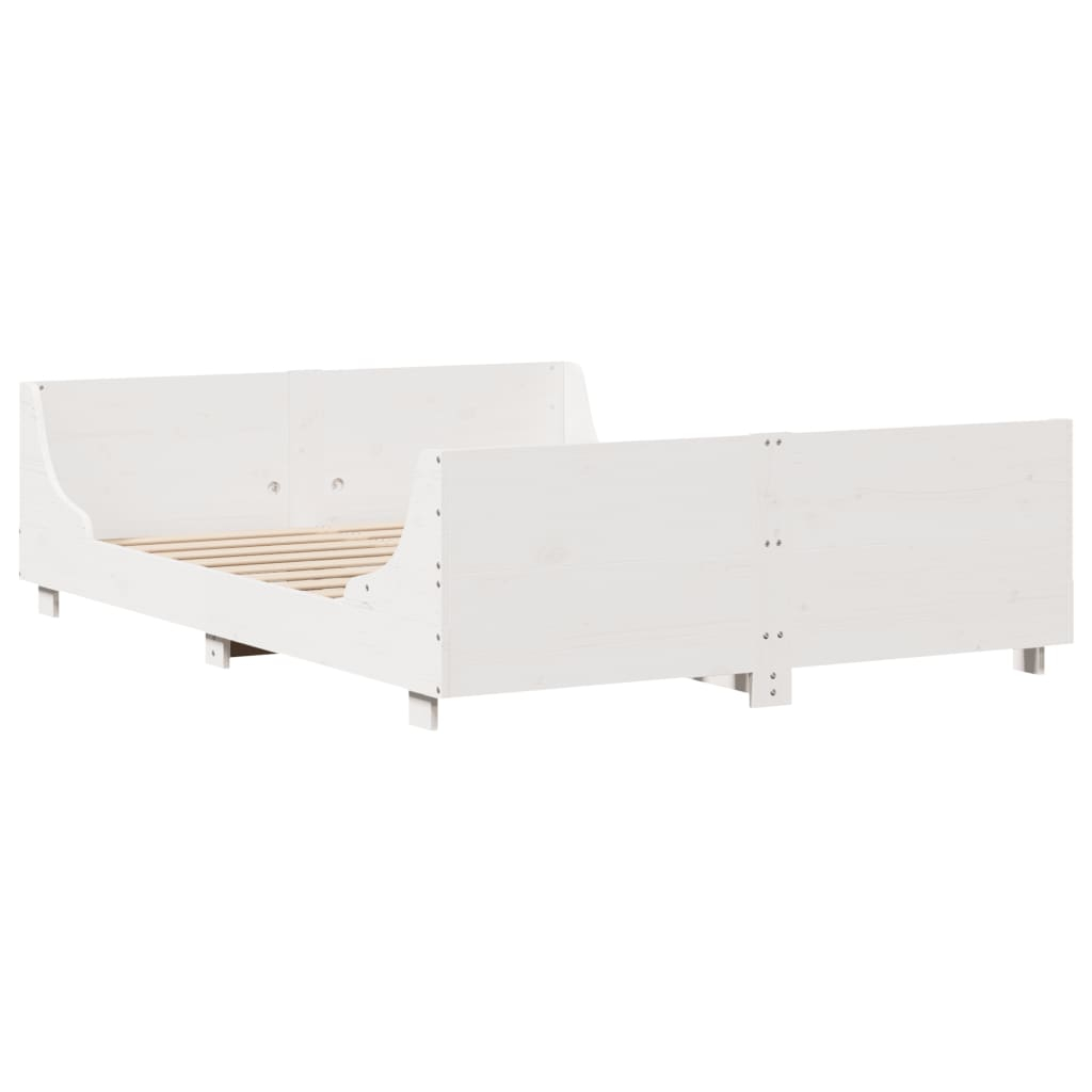 vidaXL estructura de cama sin colchón madera maciza blanca 120x190 cm