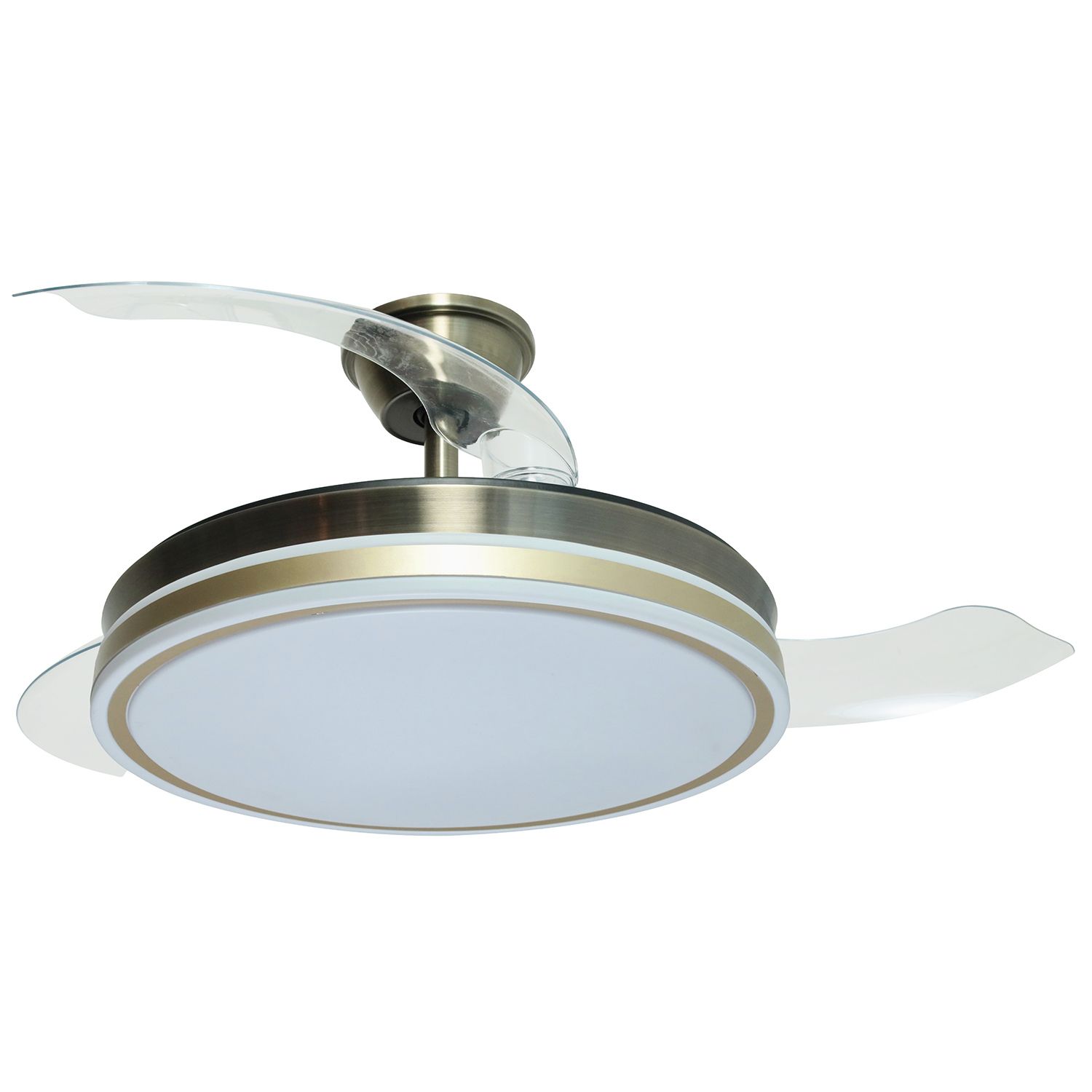 Ventilador de techo con luz luminous cuero, 3 aspas retráctiles