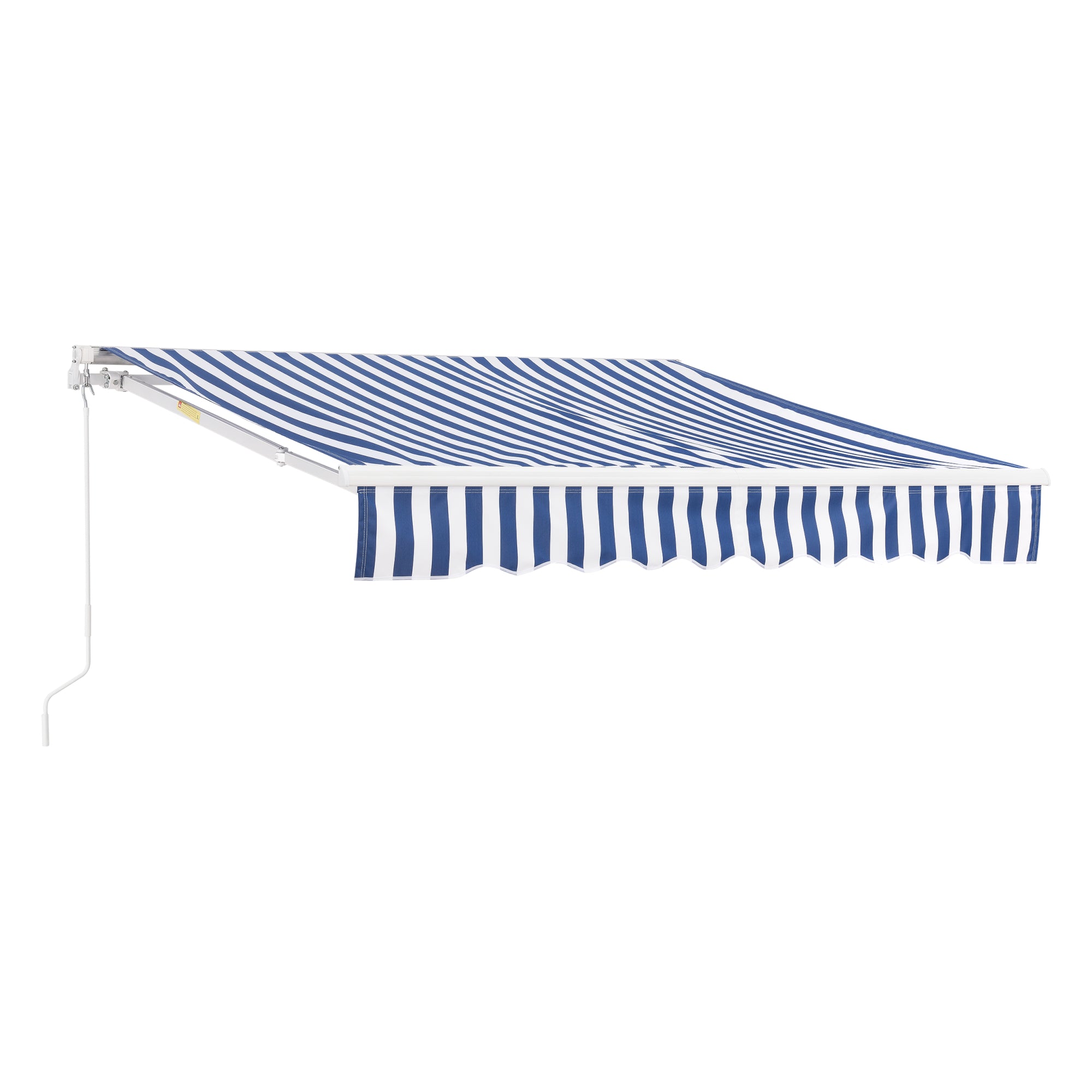 Toldo con manivela 350 x 250 cm azul blanco