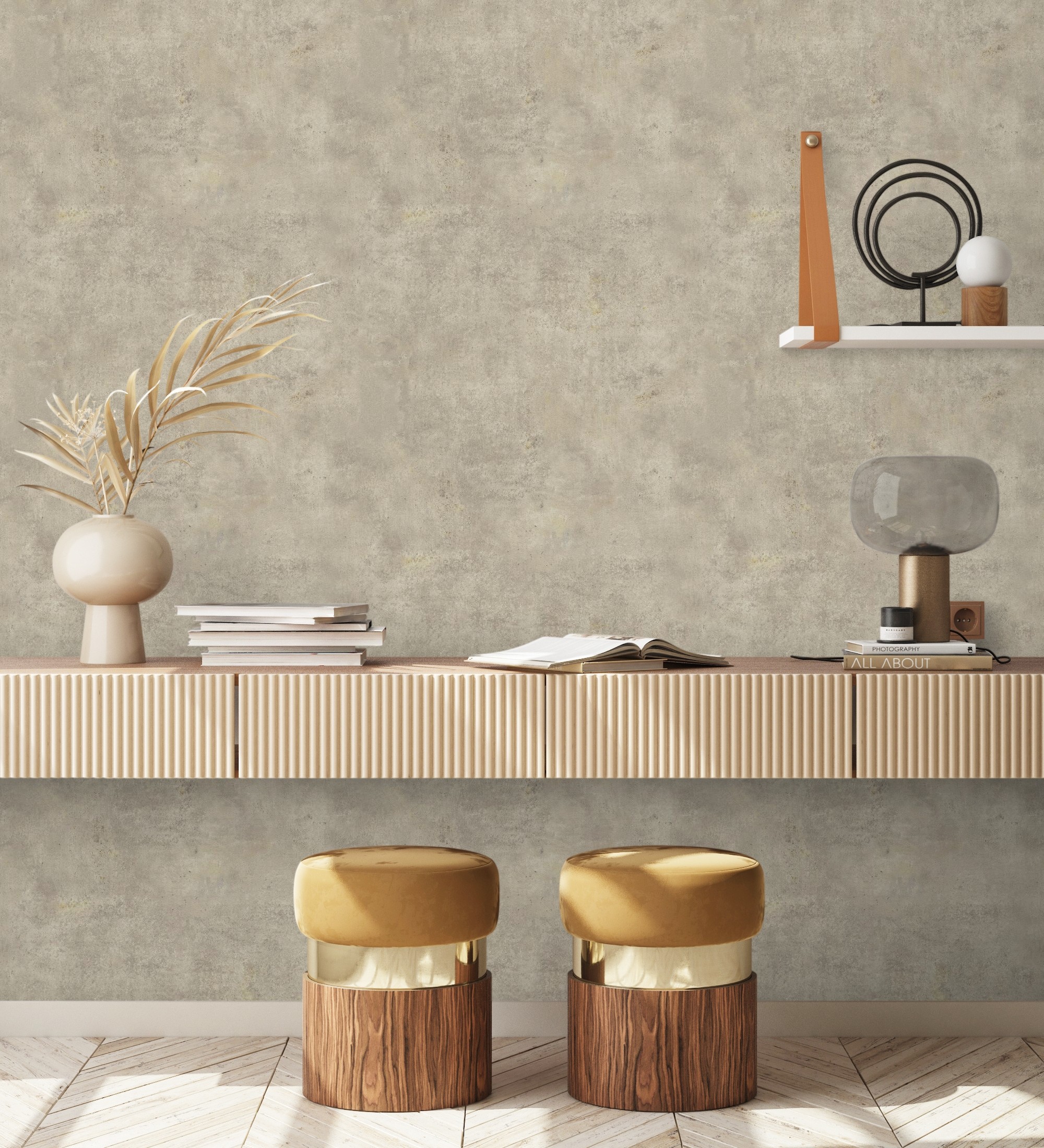 Papel pintado gaulan lavable de microcemento con textura 5.33m²