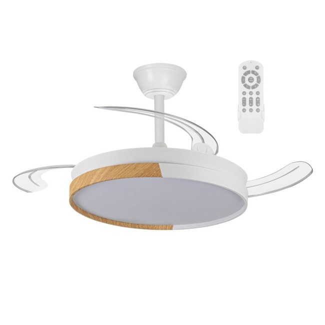 Ventilador de techo retractil LED altona blanco silencioso dc 106 cm
