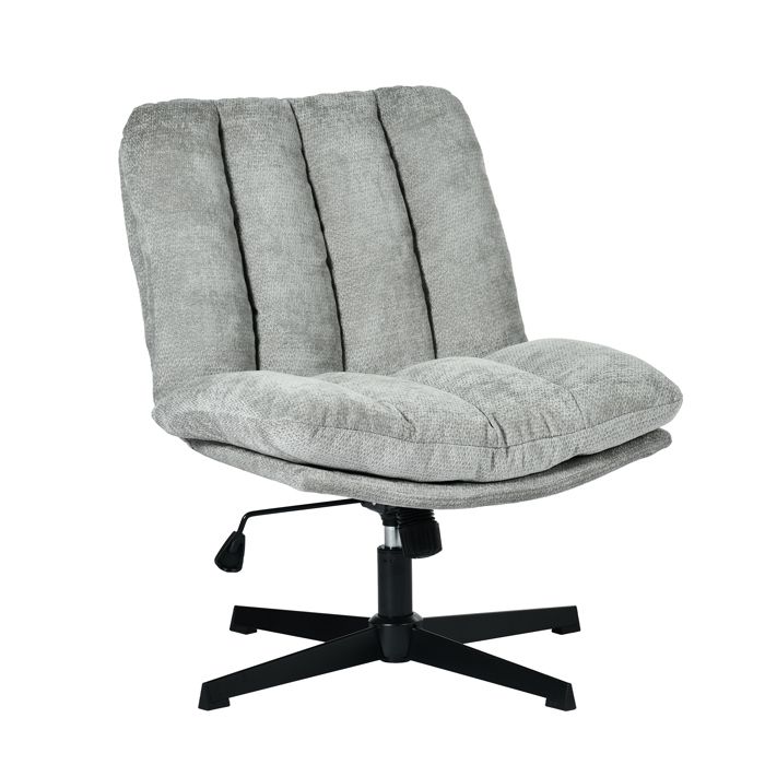 Sillón giratorio regulable - chenilla gris - 45-51 cm