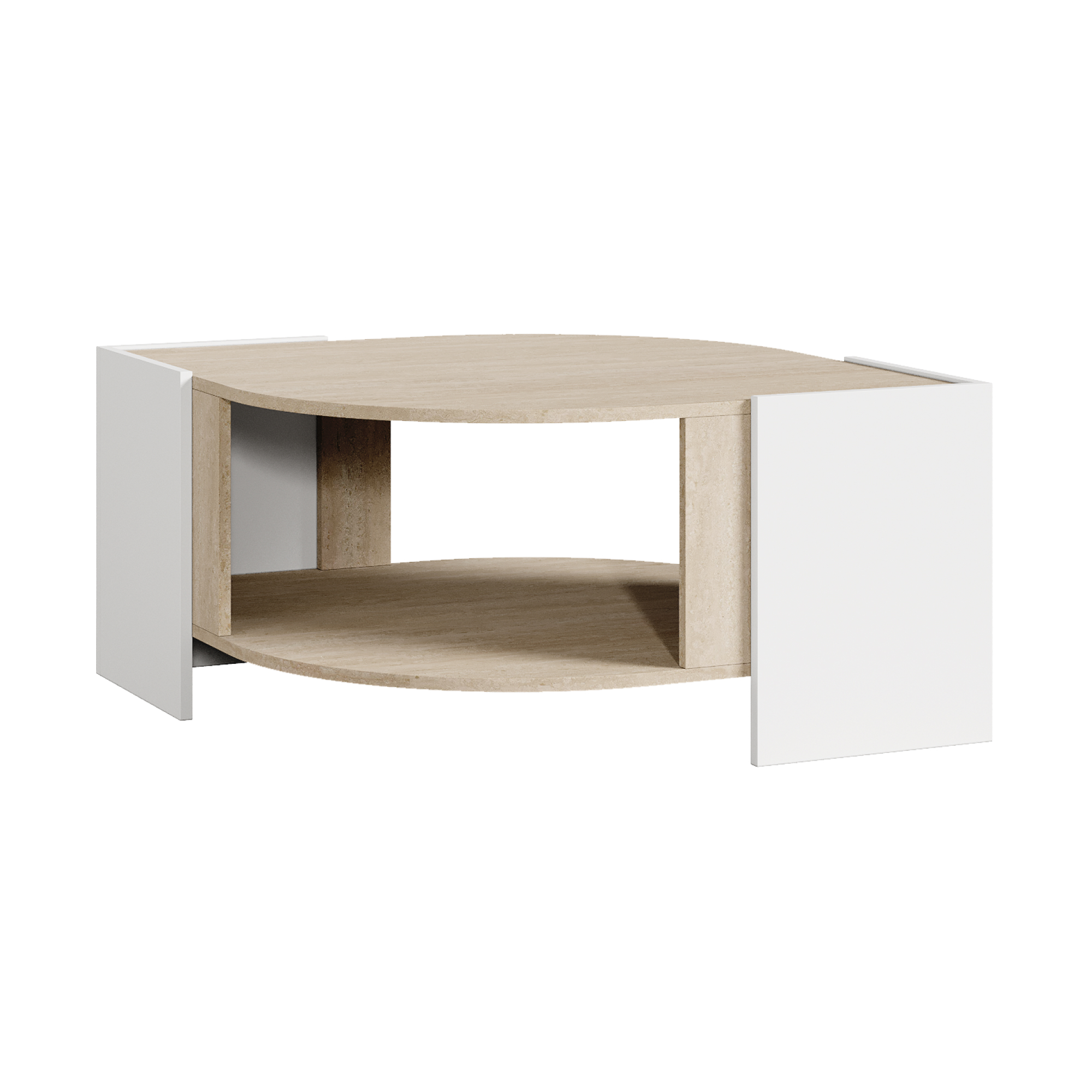 Mesa de centro klipsari 75x75x40 cm - travertino [en.casa]