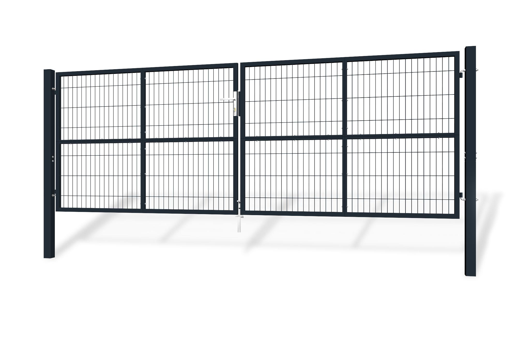 Puerta abatible de malla gris razo 4m alt.140cm