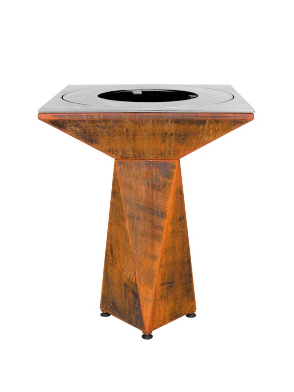 Fogata de jardín, barbacoa con parrilla y patas de acero - g1 basic corten