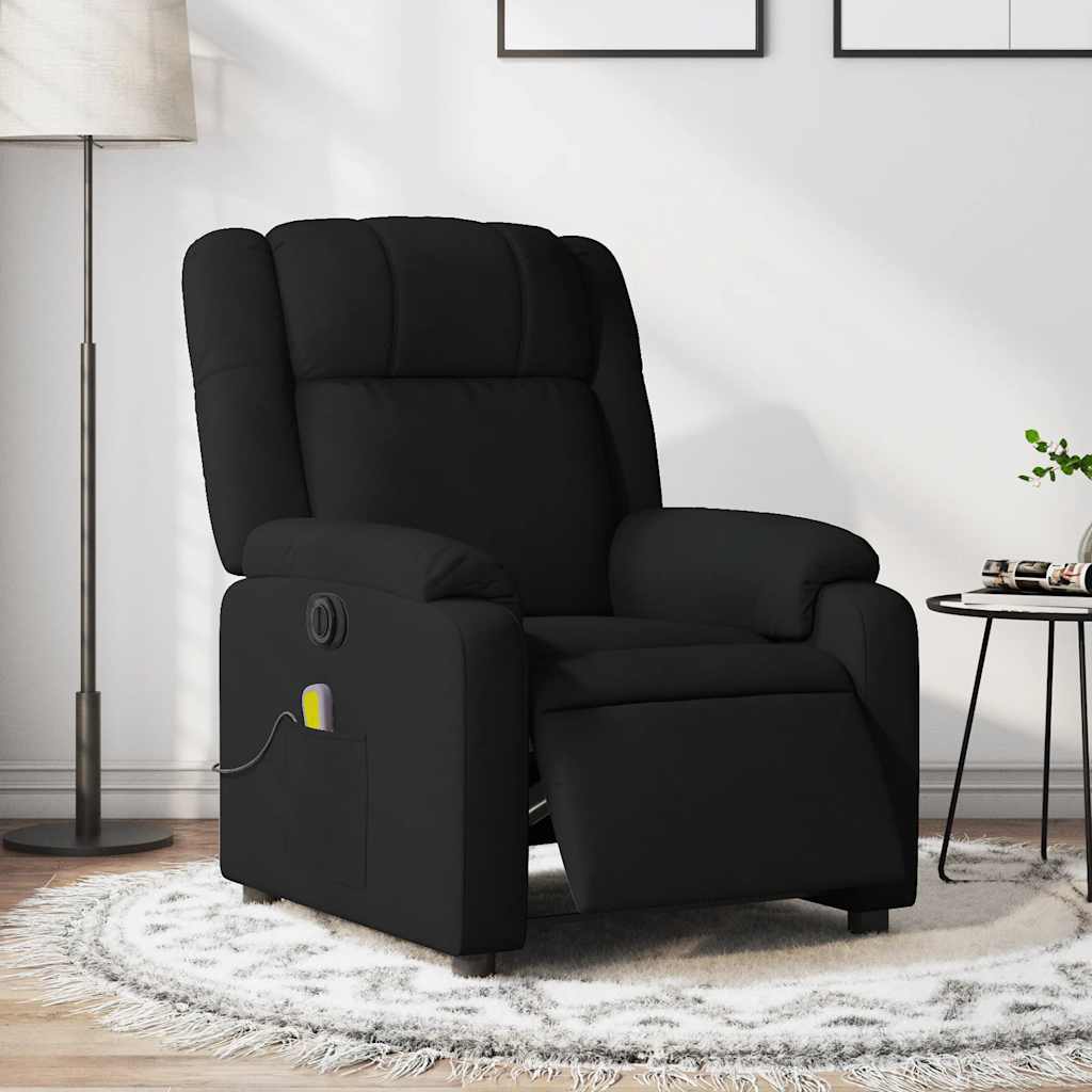 Sillón reclinable de masaje eléctrico tela negro qweo1530
