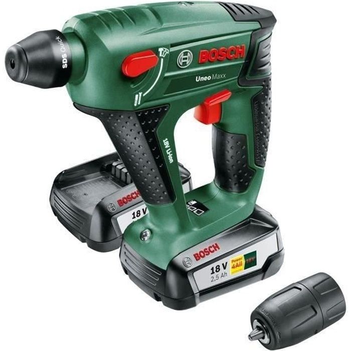 Taladro a batería bosch uneo maxx (con 2 baterías, cargador y accesorios)