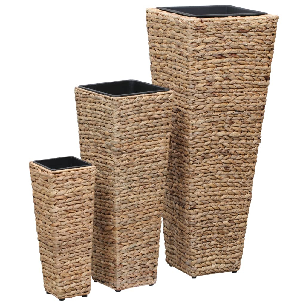 vidaXL conjunto de arriates 3 piezas jacinto de agua marrón