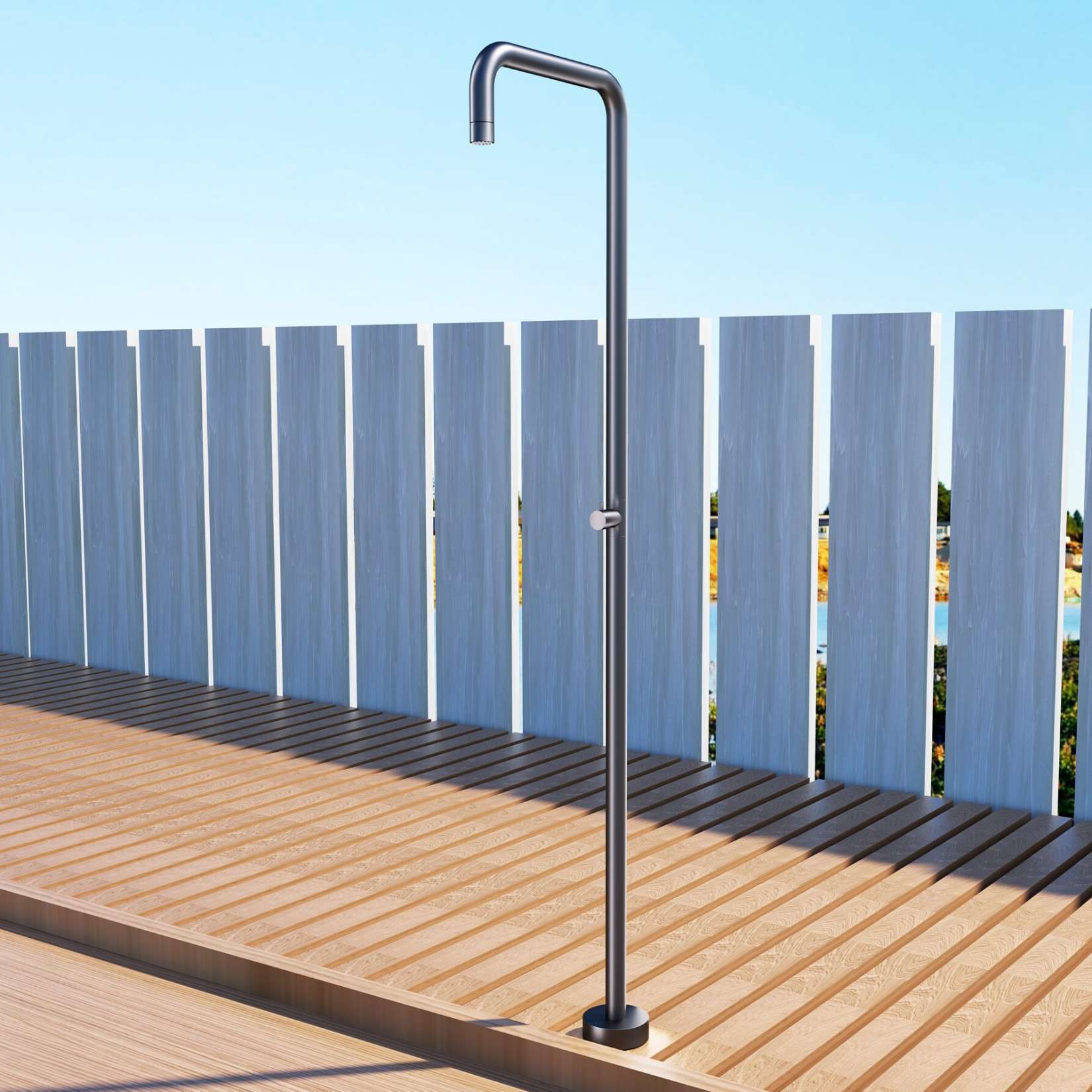Ducha de piscina utah en acero inox gris cobalto | poolimex