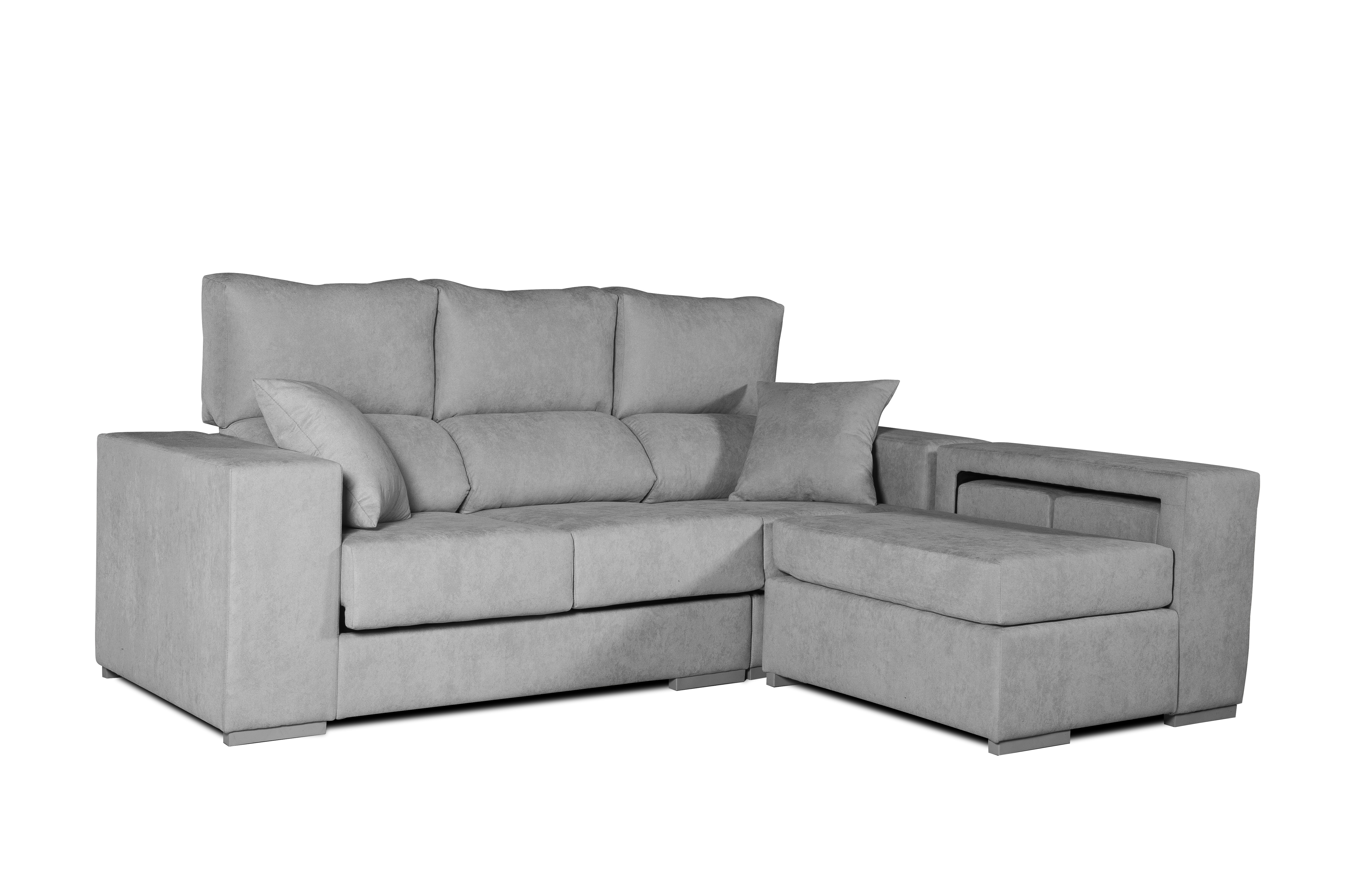 Sofa chaise longue marbella gris derecha