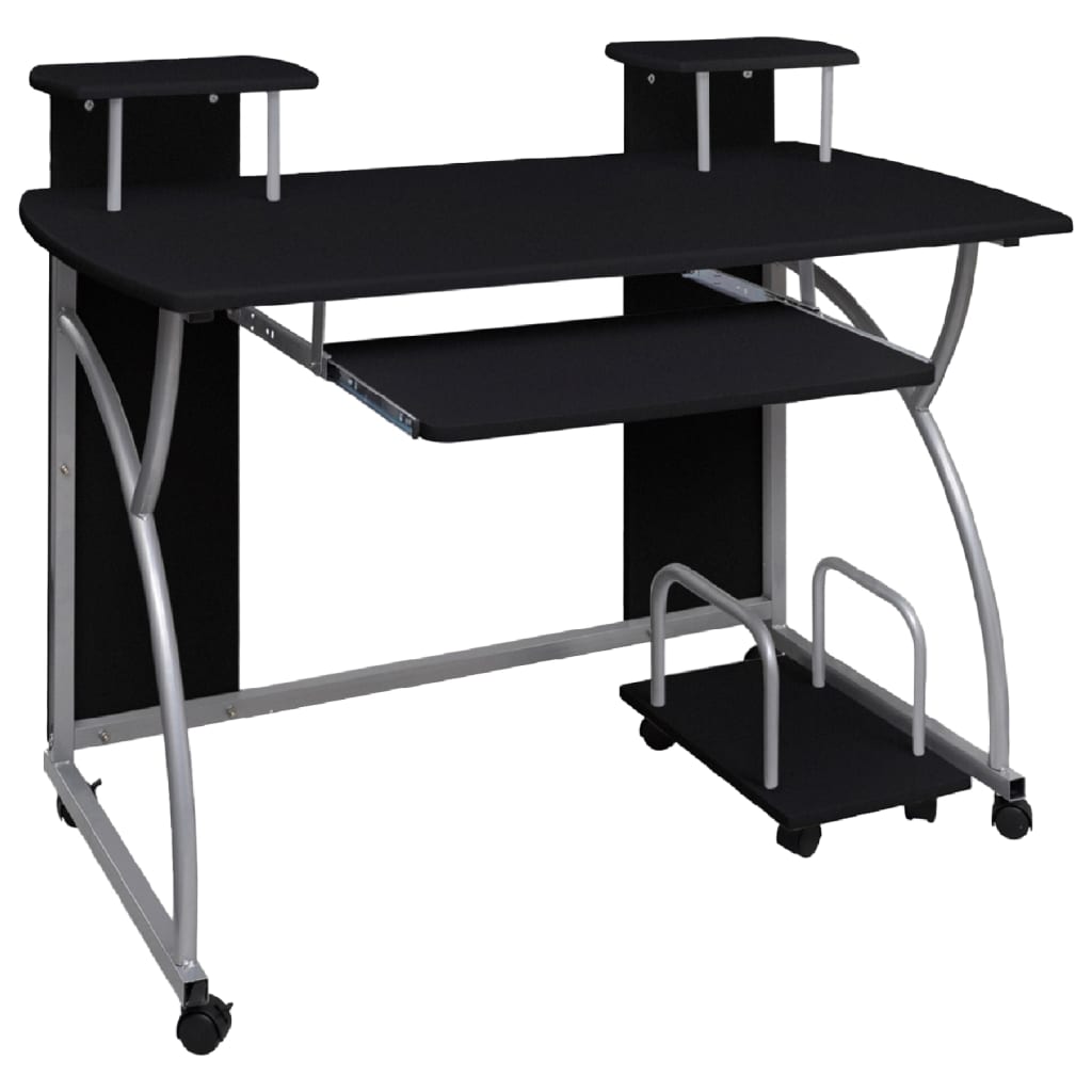 Escritorio ordenador madera contrachapada negro 110x52x88,5 cm es5314