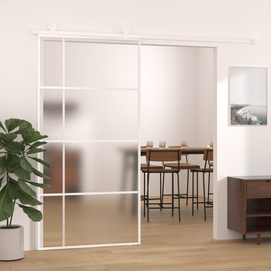 Puerta corredera esg vidrio y aluminio blanca 102,5x205 cm esxt9562