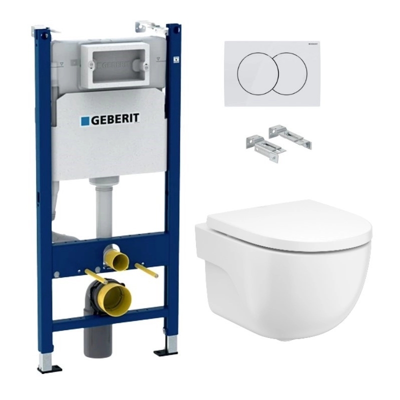 Pack cisterna geberit con pulsador bl br y wc suspendido roca meridian