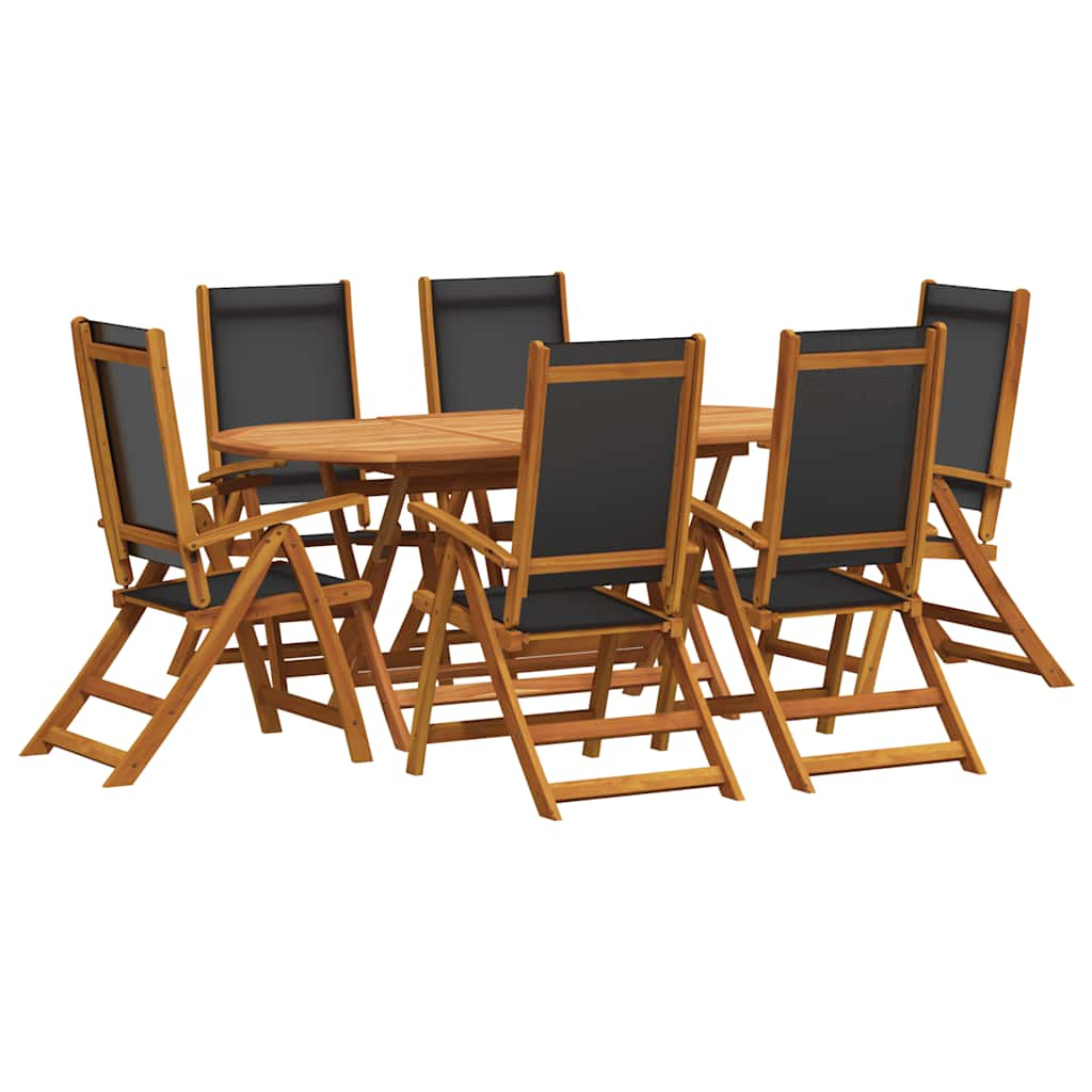 vidaXL set de comedor de jardín 7 piezas madera maciza de acacia