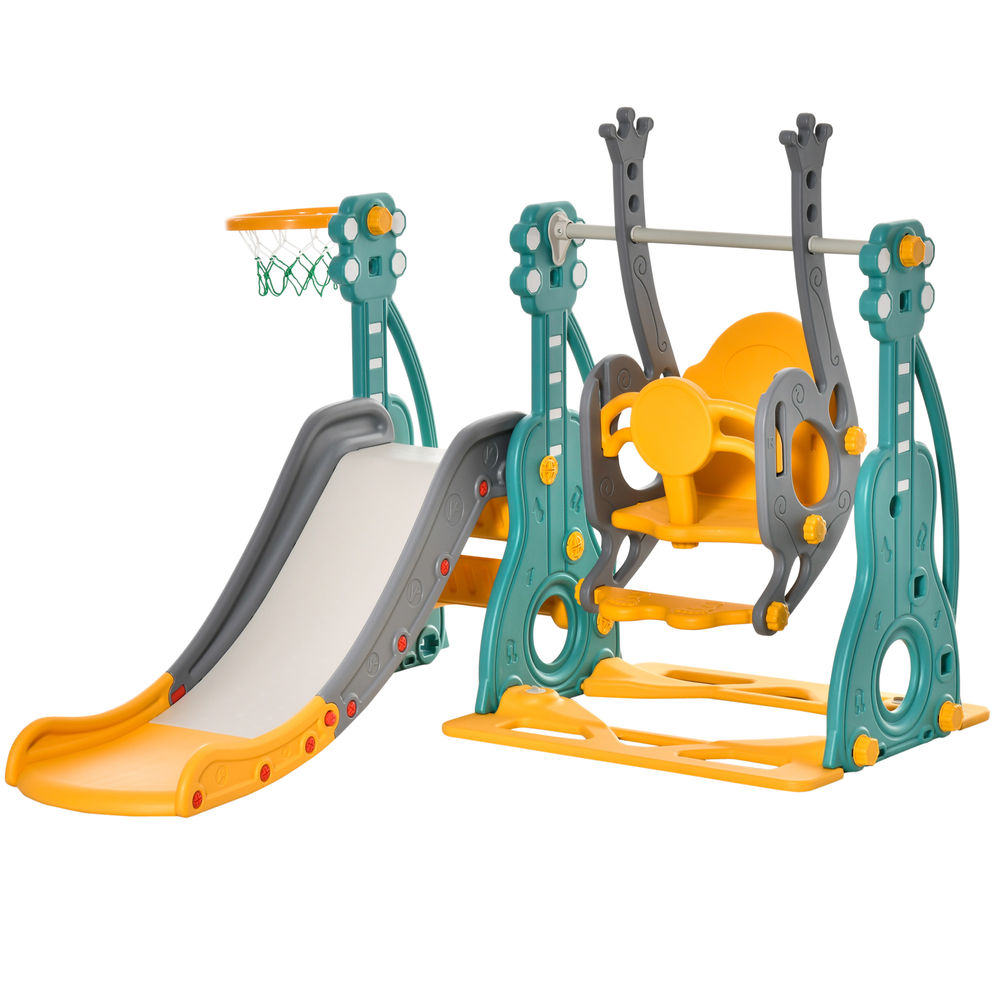 Columpio tobogán para niño 152x149x107 cm hdpe, pp multicolor Homcom