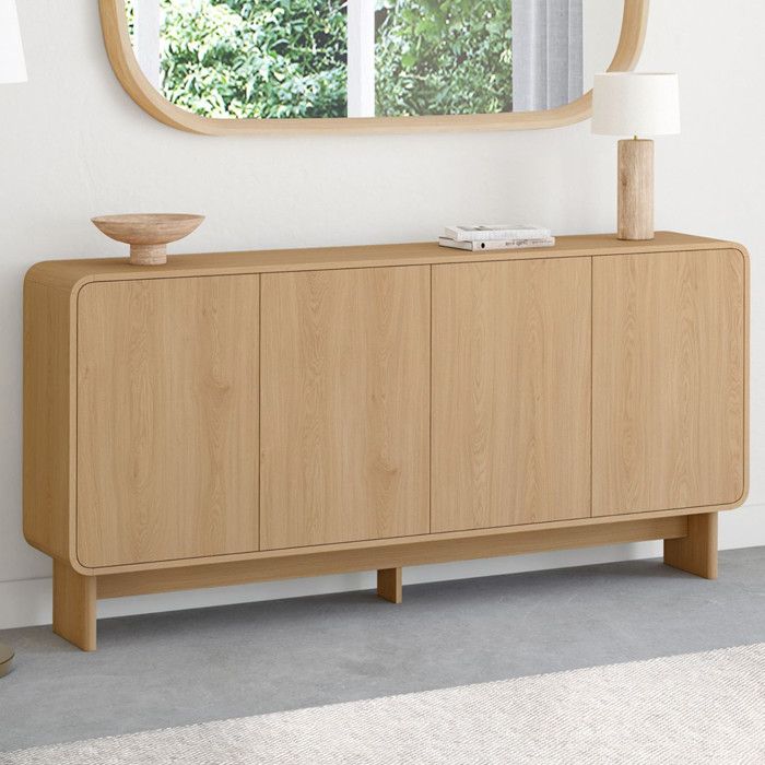 Buffet id market 4 puertas 160 cm moderno efecto haya