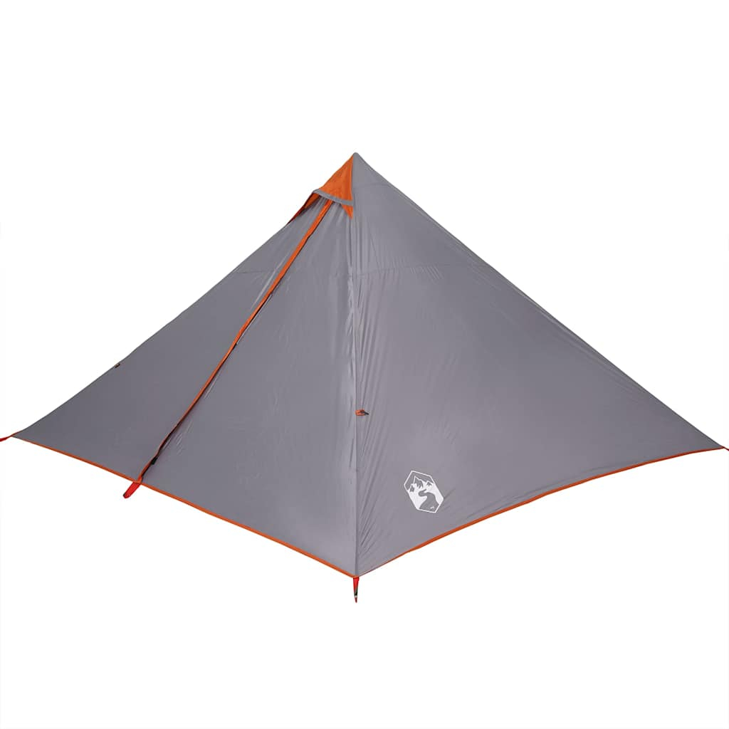 vidaXL tienda familiar tipi para 7 personas impermeable gris y naranja