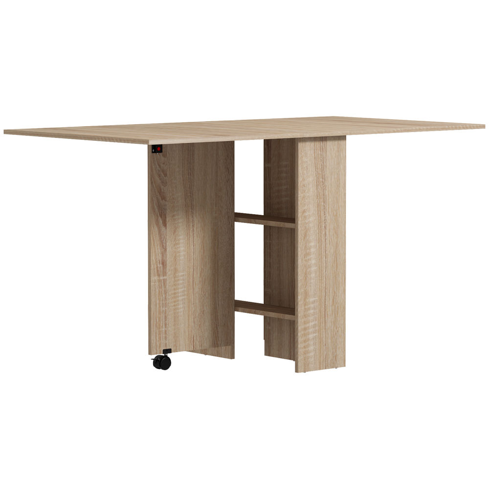 Mesa plegable cocina 75x140x74 cm color marrón Homcom, hogar - cocina