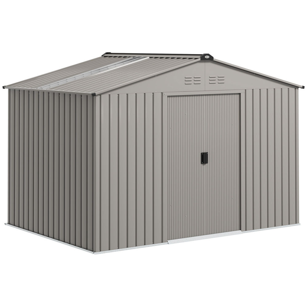 Caseta de jardín 277x195x192 cm acero galvanizado color gris Outsunny