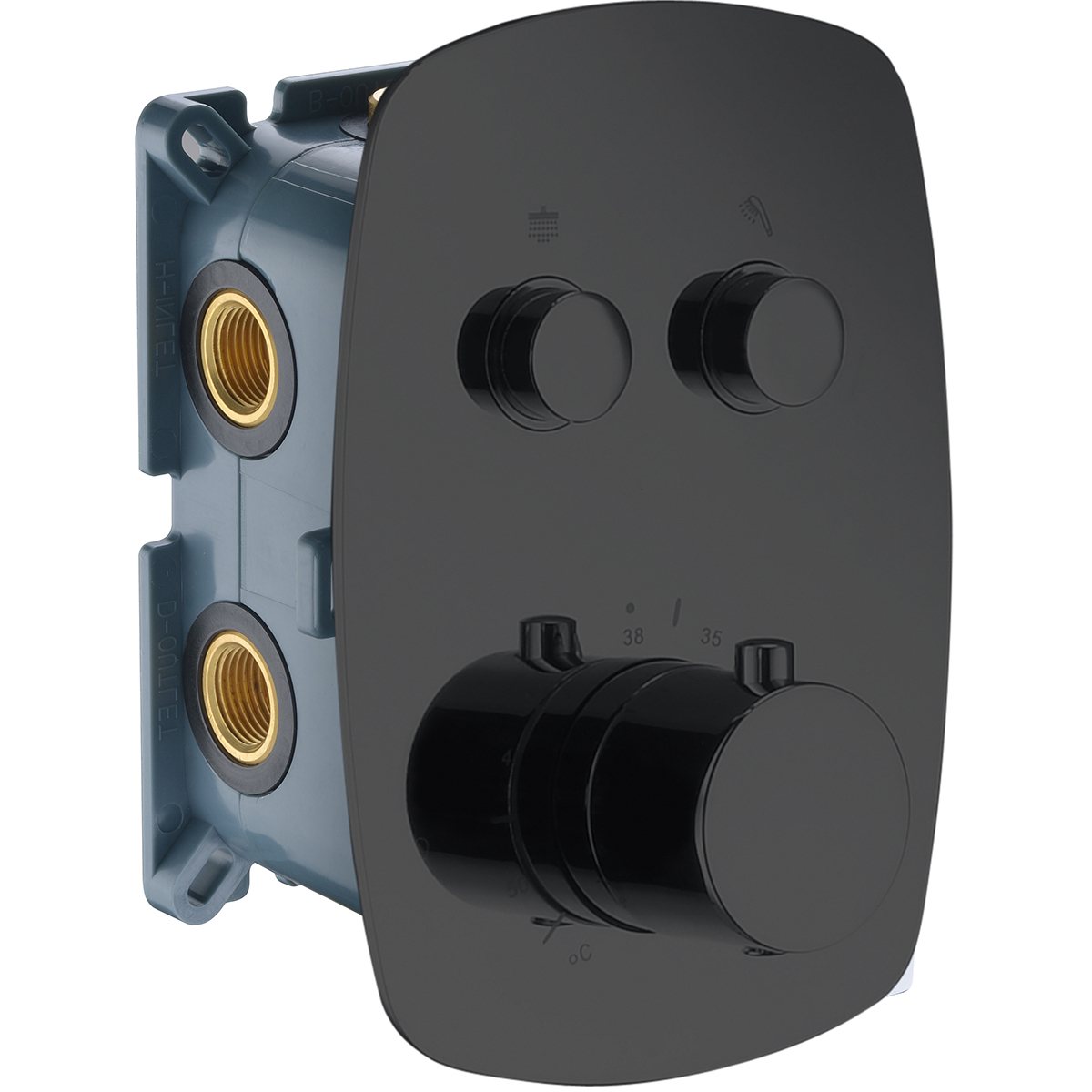 Grifo empotrado termostático 2 vías ovalado negro [ imex® ]