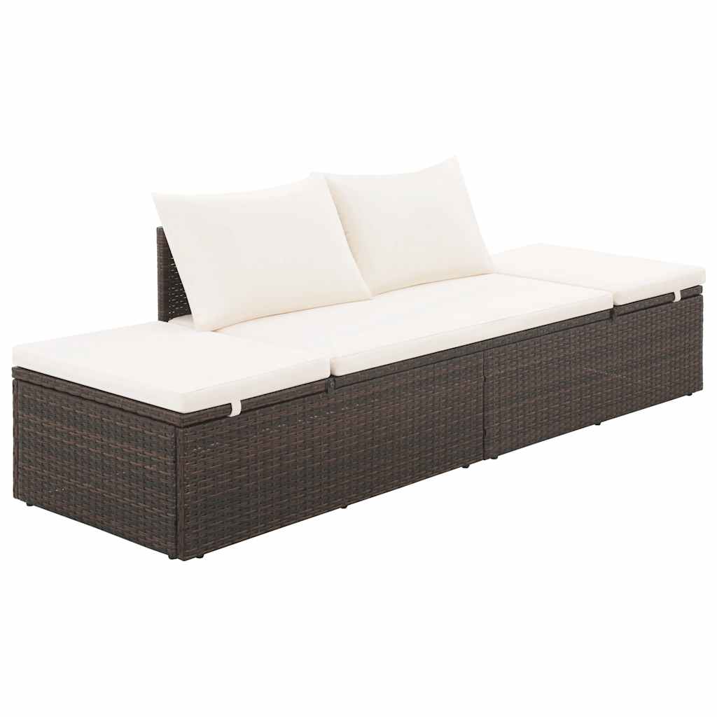 vidaXL cama de jardín 195x60 cm ratán sintético marrón