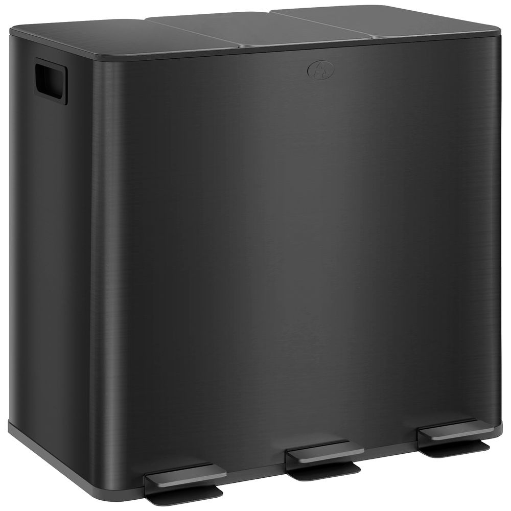 Cubo de basura 61.9x36.6x43.2 cm acero inoxidable Homcom, hogar - cocina