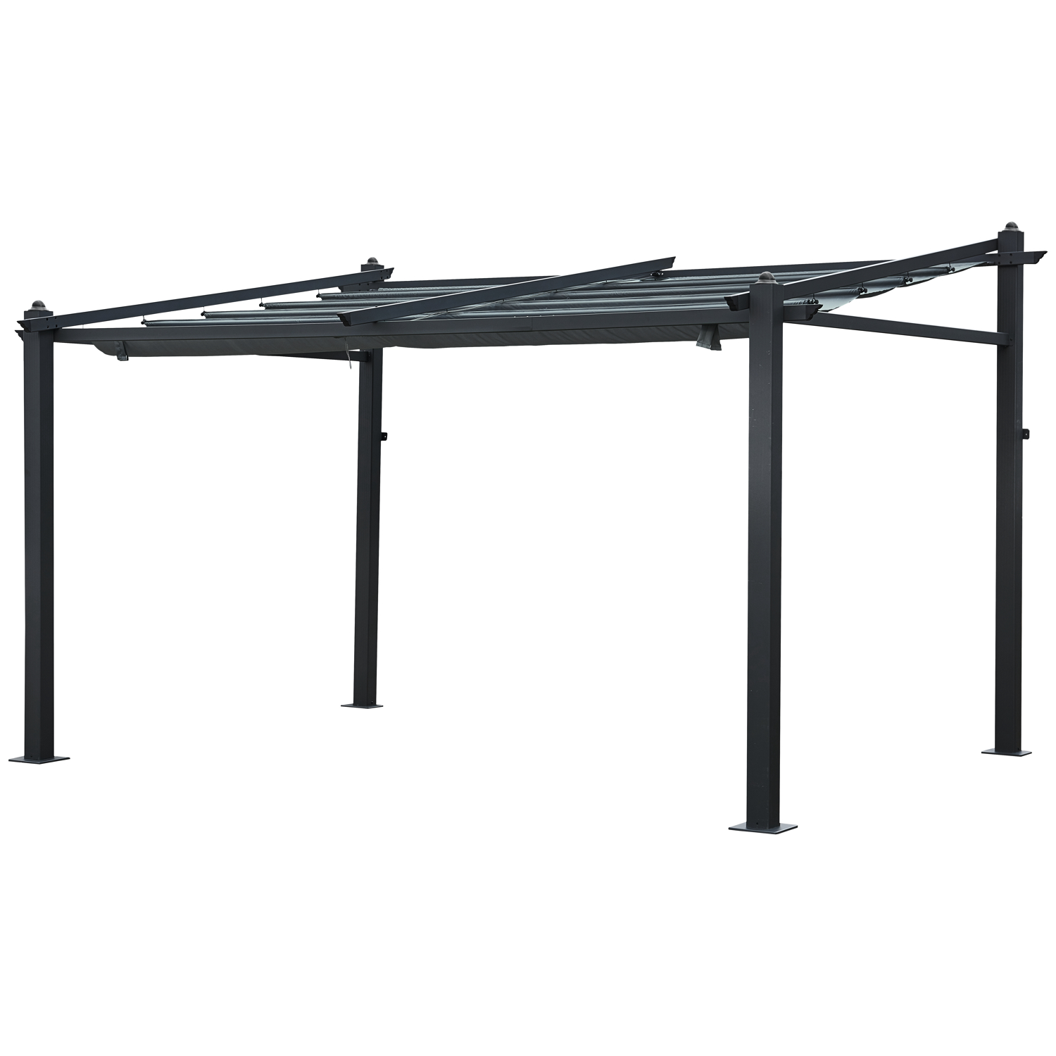 Pérgola adosada gris 3 × 4m fréjus estructura de aluminio