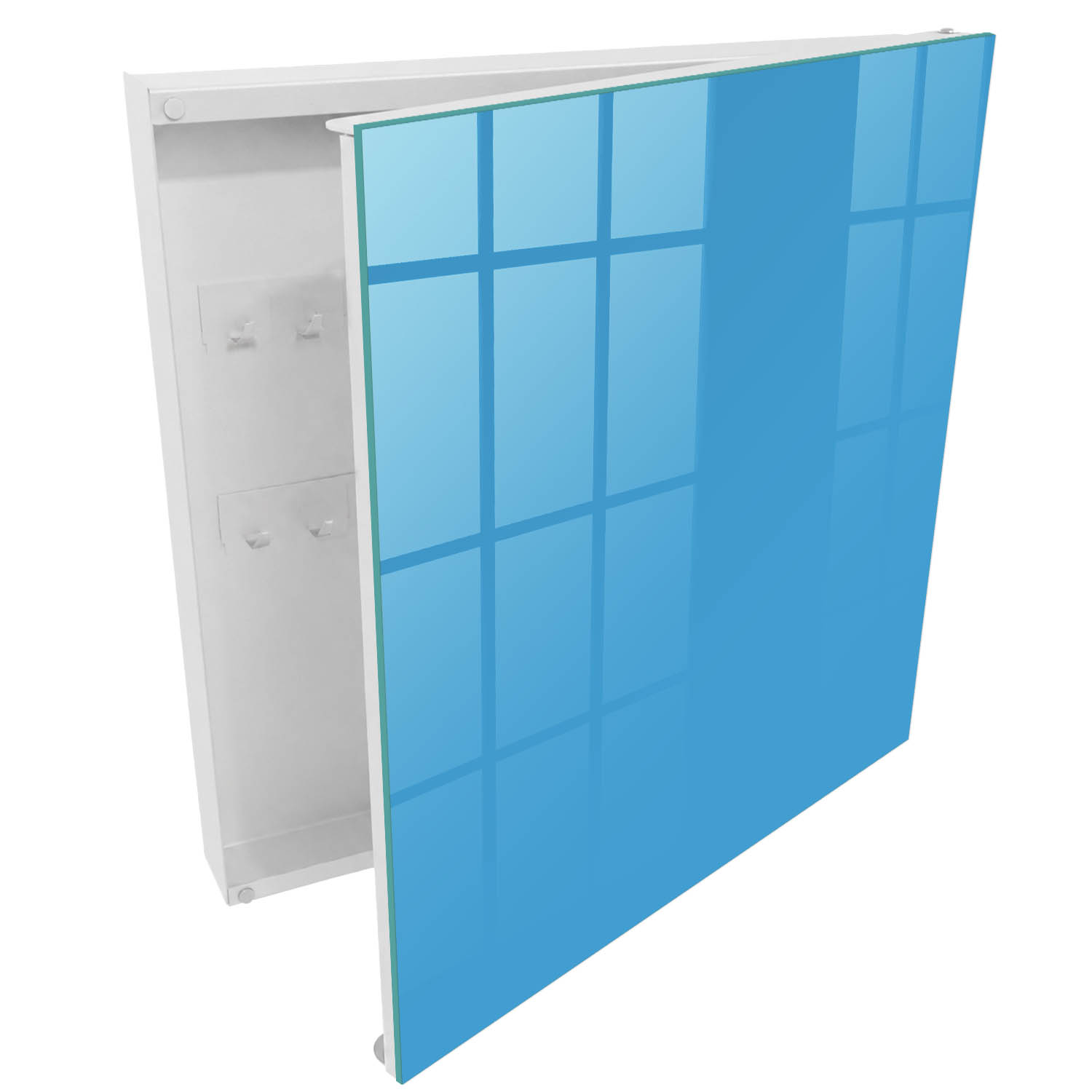 Caja para llaves diseño 30x30x5 aguas azules, apertura derecha
