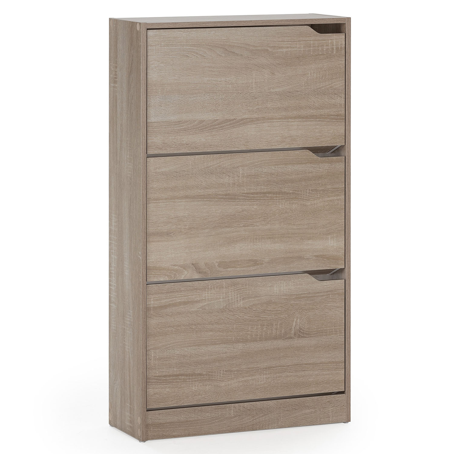 Mueble zapatero ángel 3 puertas color roble, para 18 pares