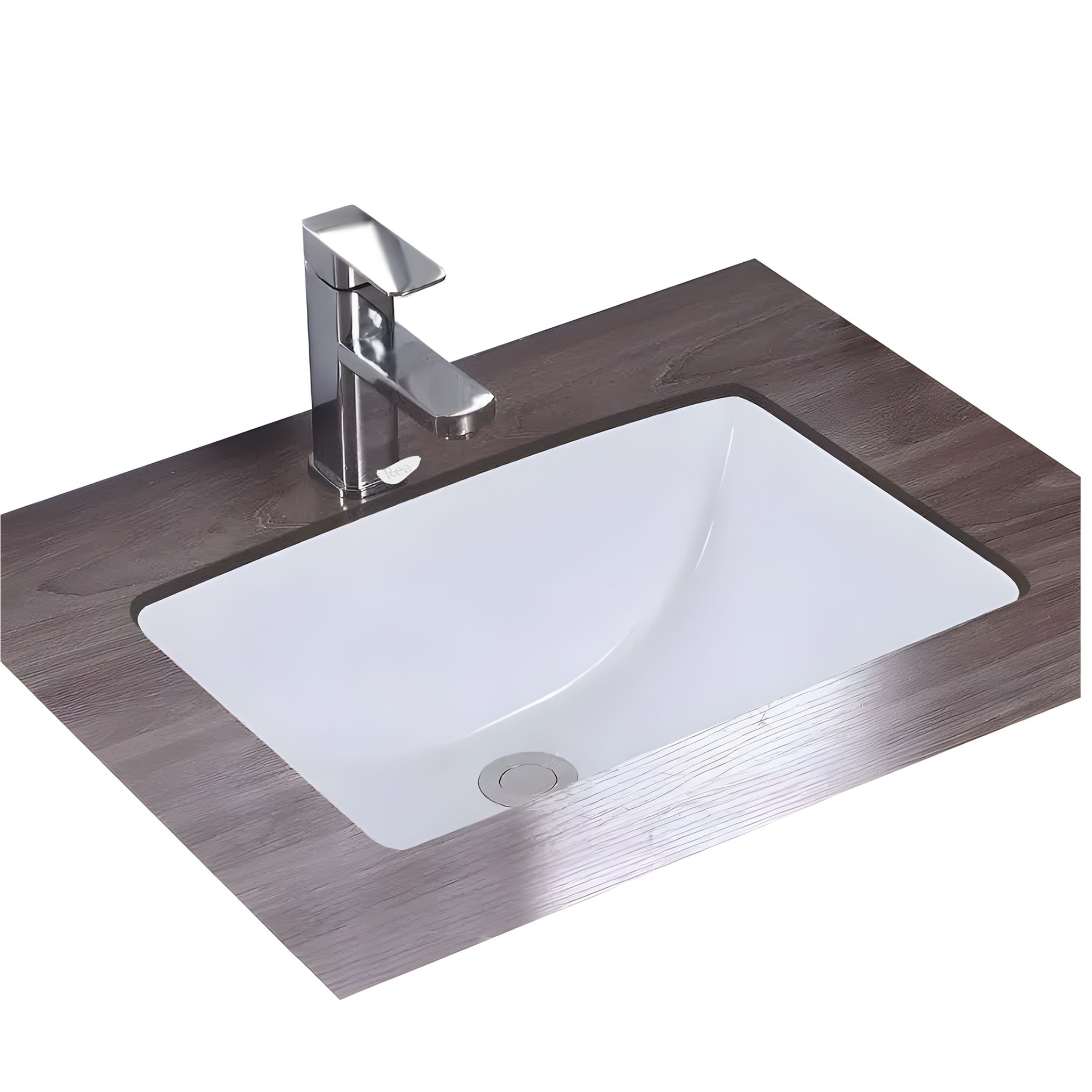 Rea lavabo sobre encimera adela white rectangle, 46x33x19 cm