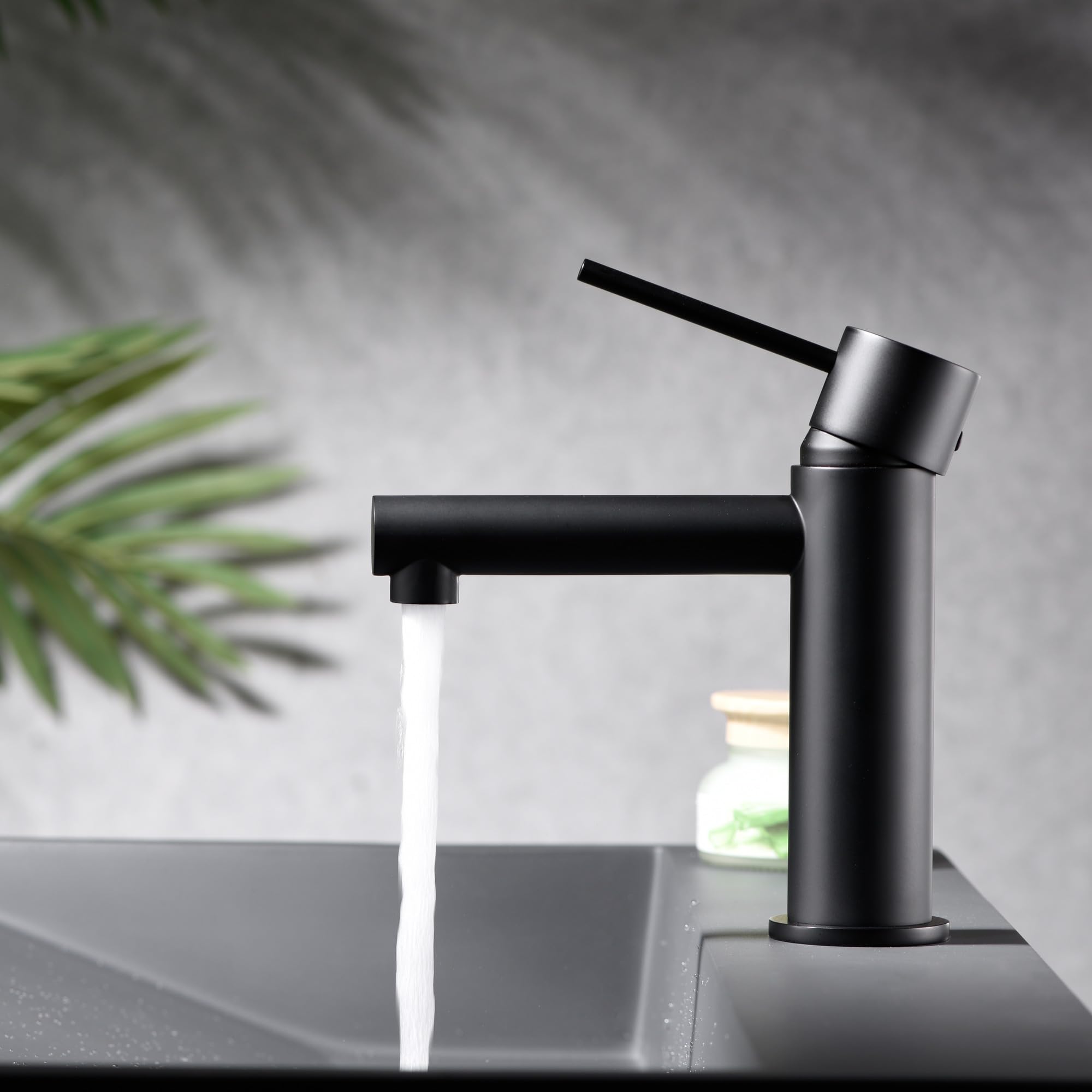Imex - grifo monomando lavabo caño bajo negro serie milos stick