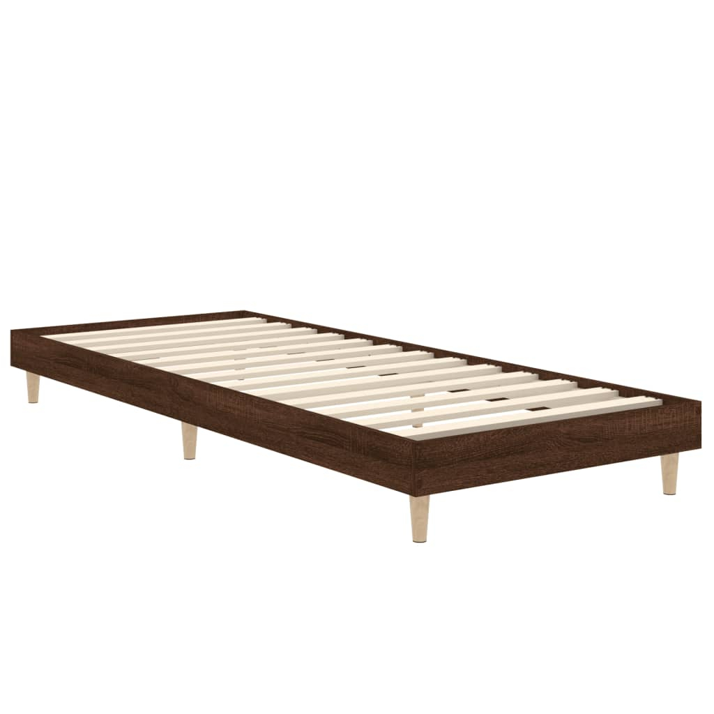 vidaXL estructura de cama sin colchón madera marrón roble 75x190 cm