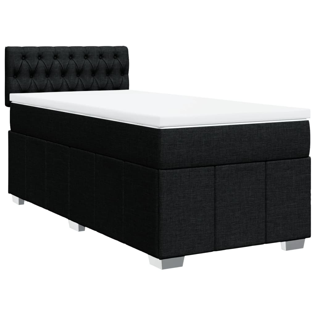 vidaXL cama box spring con colchón tela negro 90x190 cm
