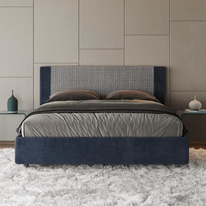 Estructura cama doble tapizada - 160 x 200 cm - rosal