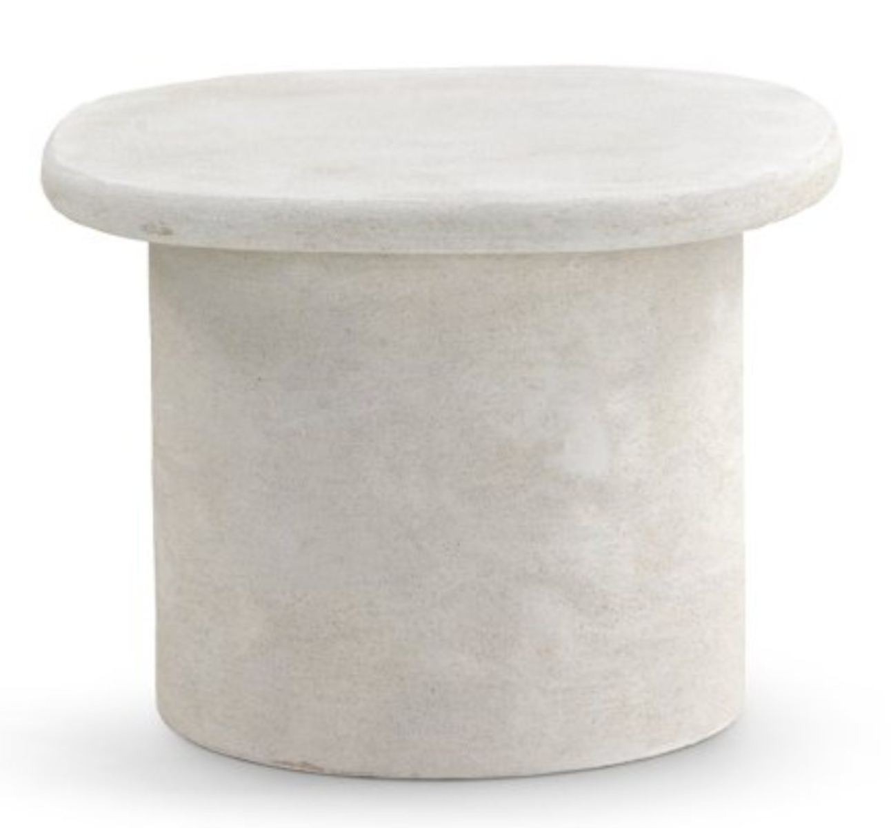 Mesa de centro de poliresina color cemento blanco, 58x58x40cm