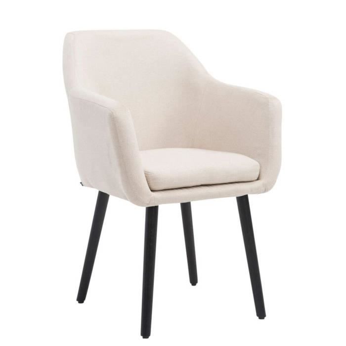 Silla retro tapizada - tela - beige y negro