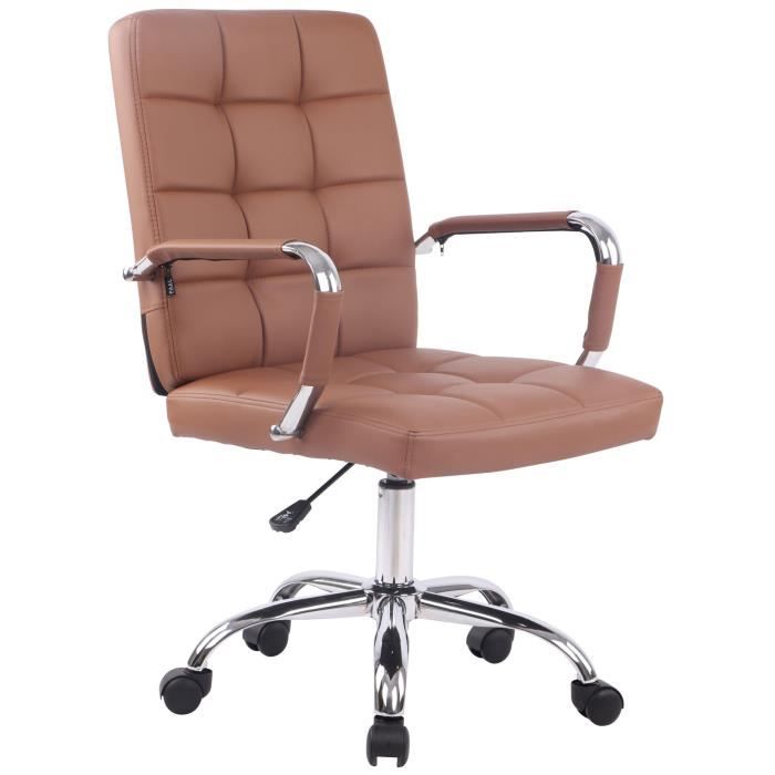 Silla de oficina giratoria - polipiel marrón - 1 ud.