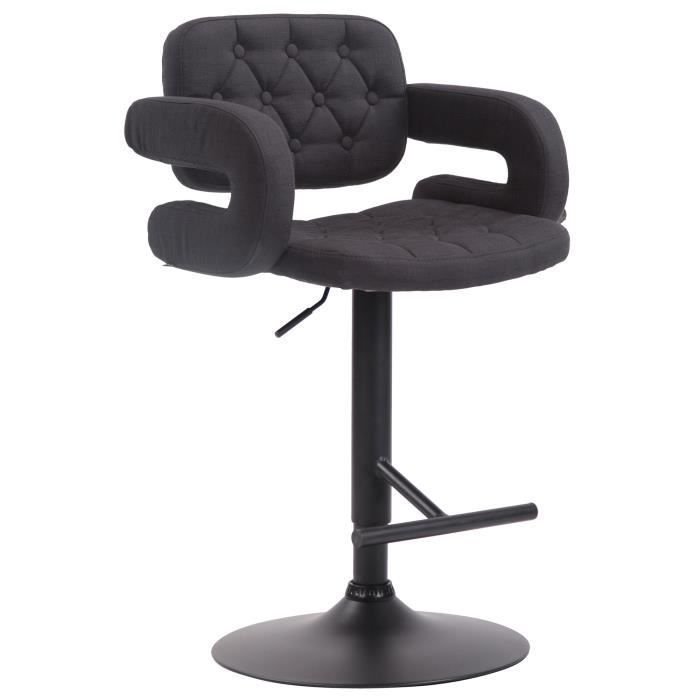 Taburete de bar tapizado - giratorio 360° - altura 65-85 cm