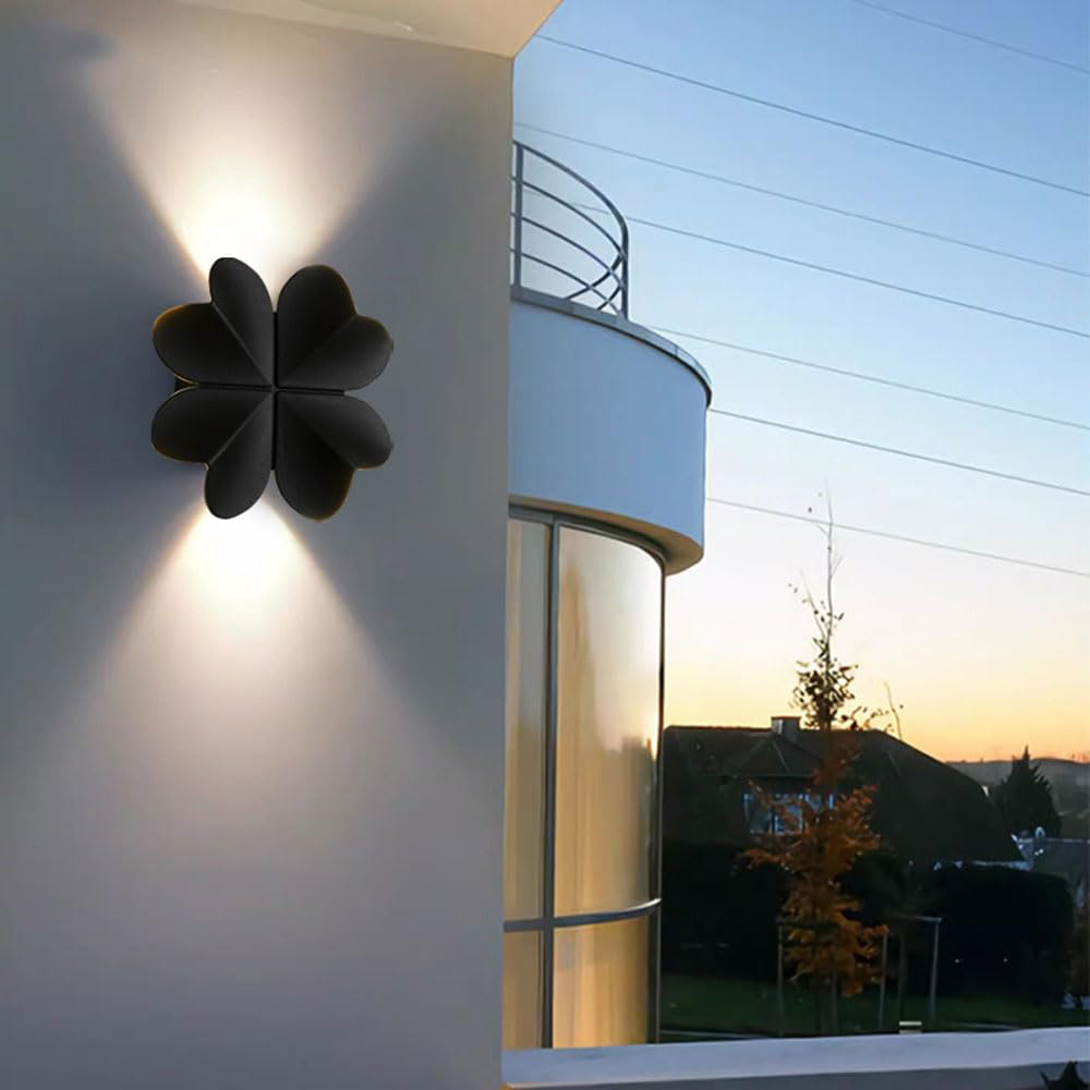 Aplique de pared interior y exterior trébol aluminio 6000 k