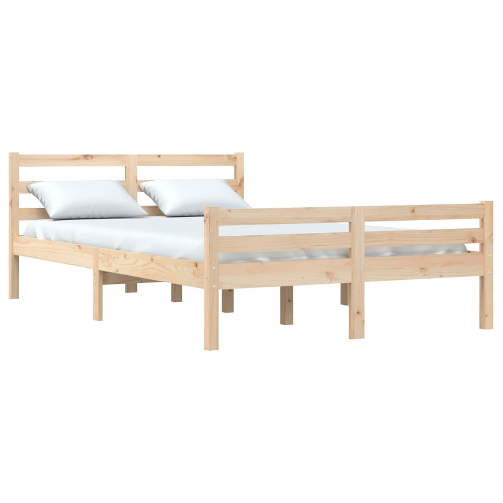 vidaXL estructura de cama doble sin colchón madera maciza 135x190 cm