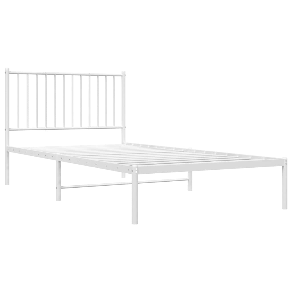 vidaXL estructura cama sin colchón con cabecero metal blanco 100x200cm