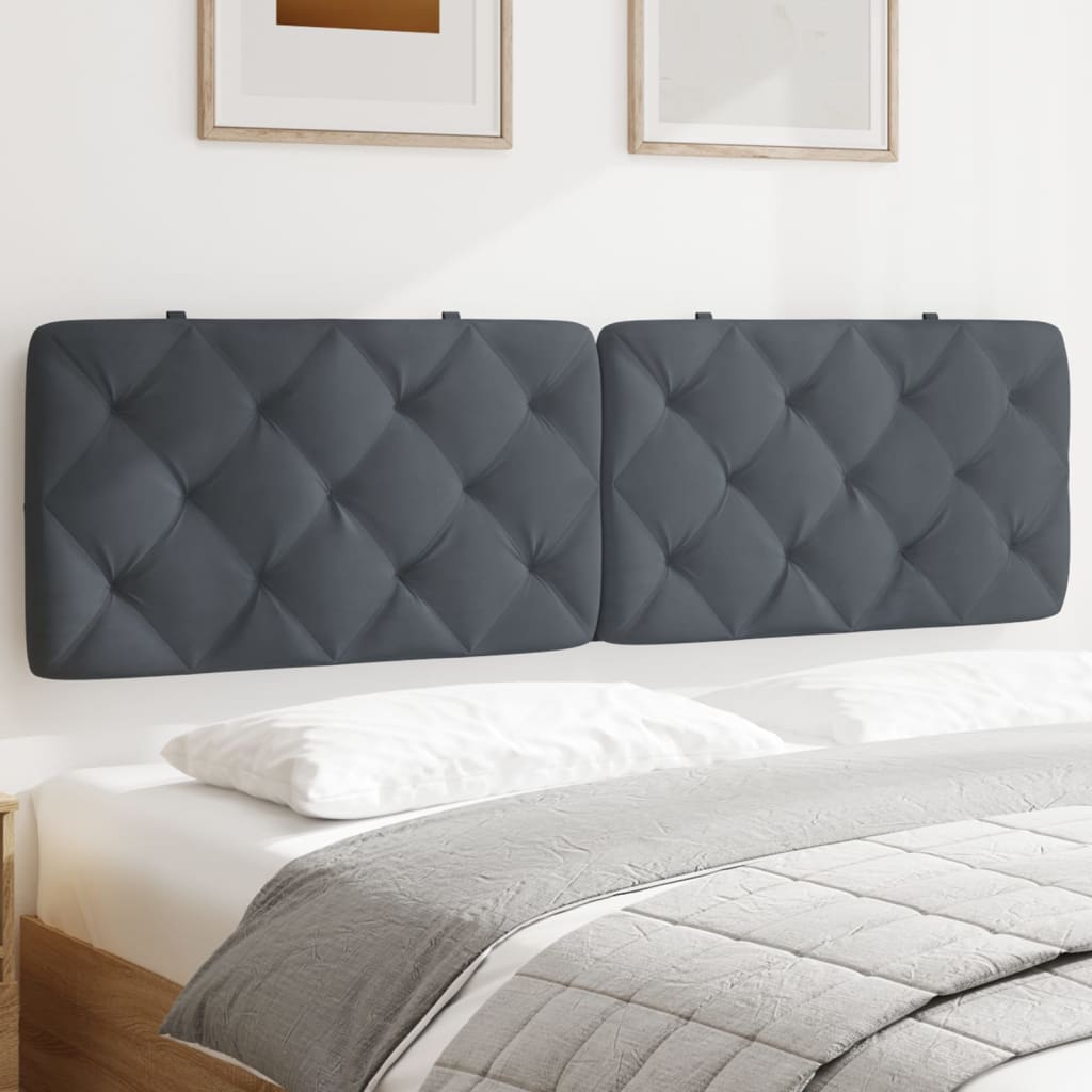 Cabecero de cama acolchado terciopelo gris oscuro 180 cm eso1358