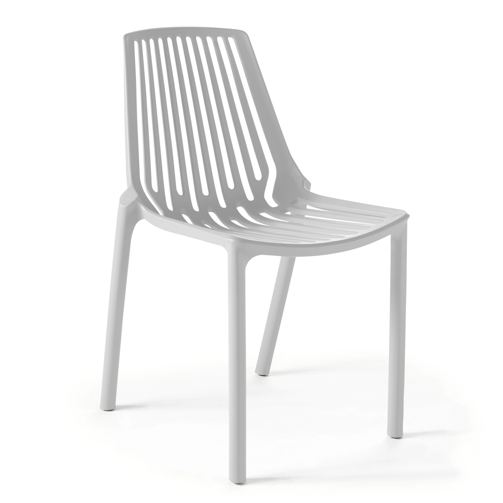 Oviala - silla de jardín de plástico blanco con diseño perforado