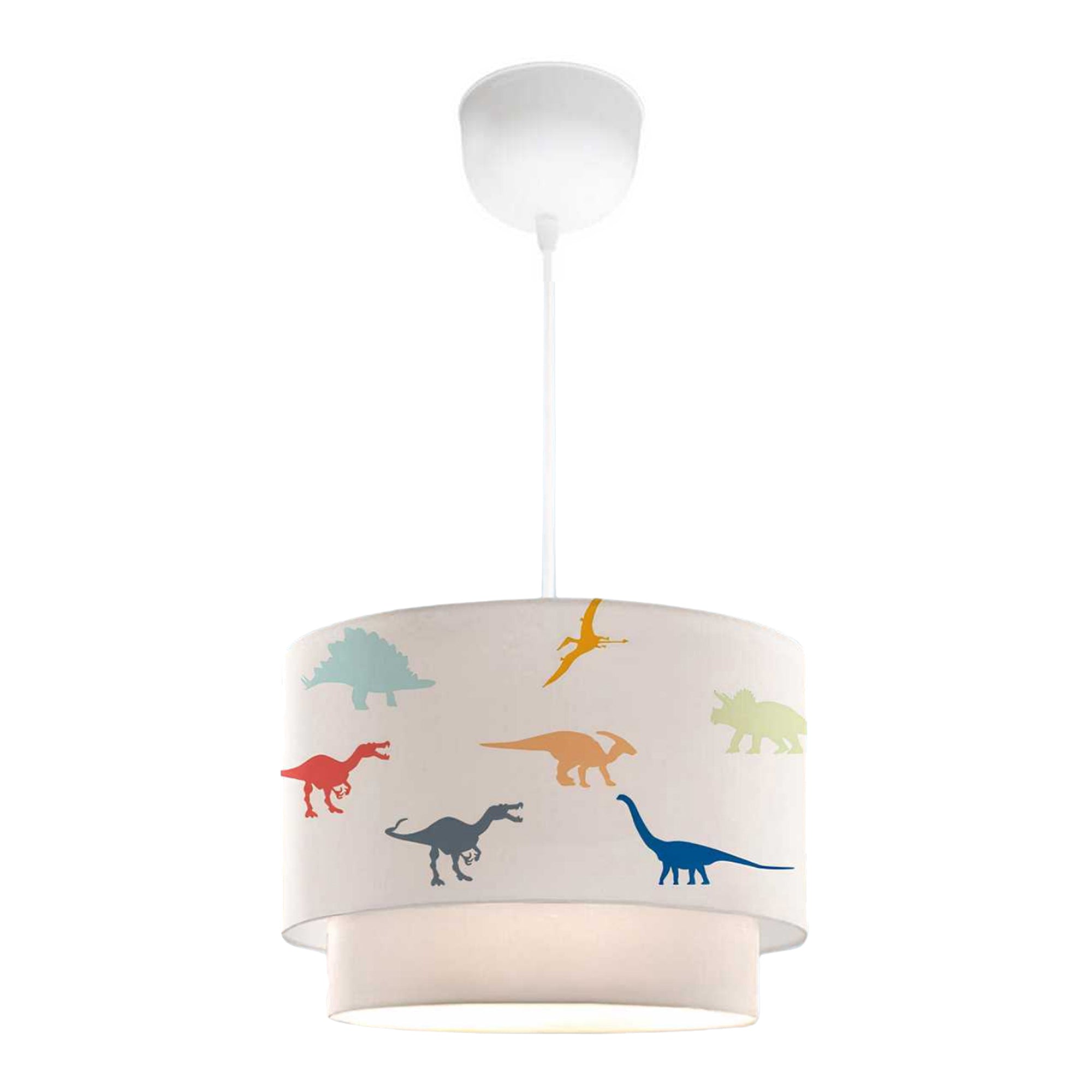 Lámpara de pie colgante infantil con estampado de dinosaurios