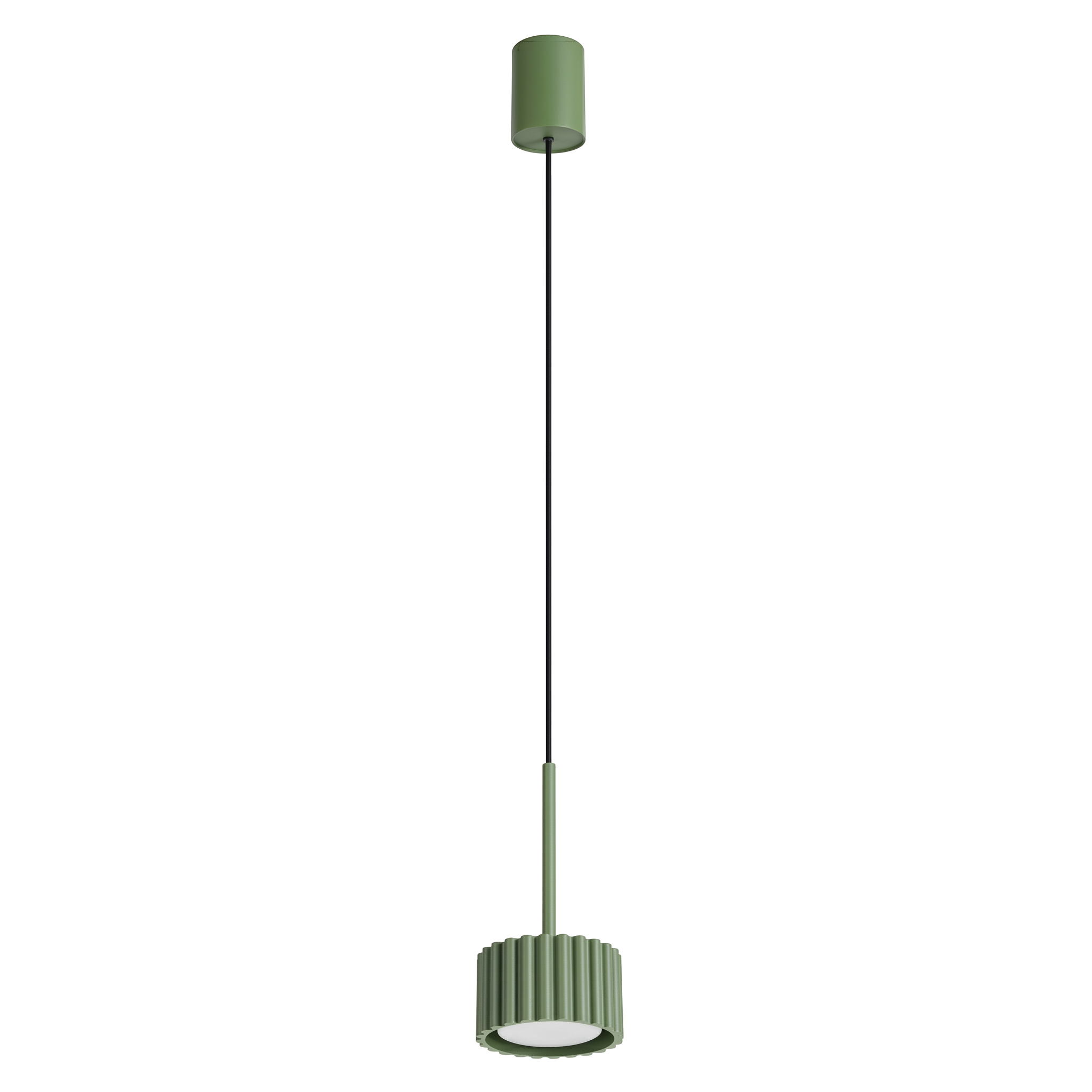 Lámparas colgantes aura 1 verde oliva aluminio 10x125x10cm