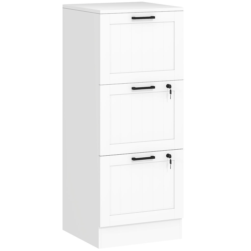 Cajonera de oficina 40x40x101 cm mdf color blanco Homcom